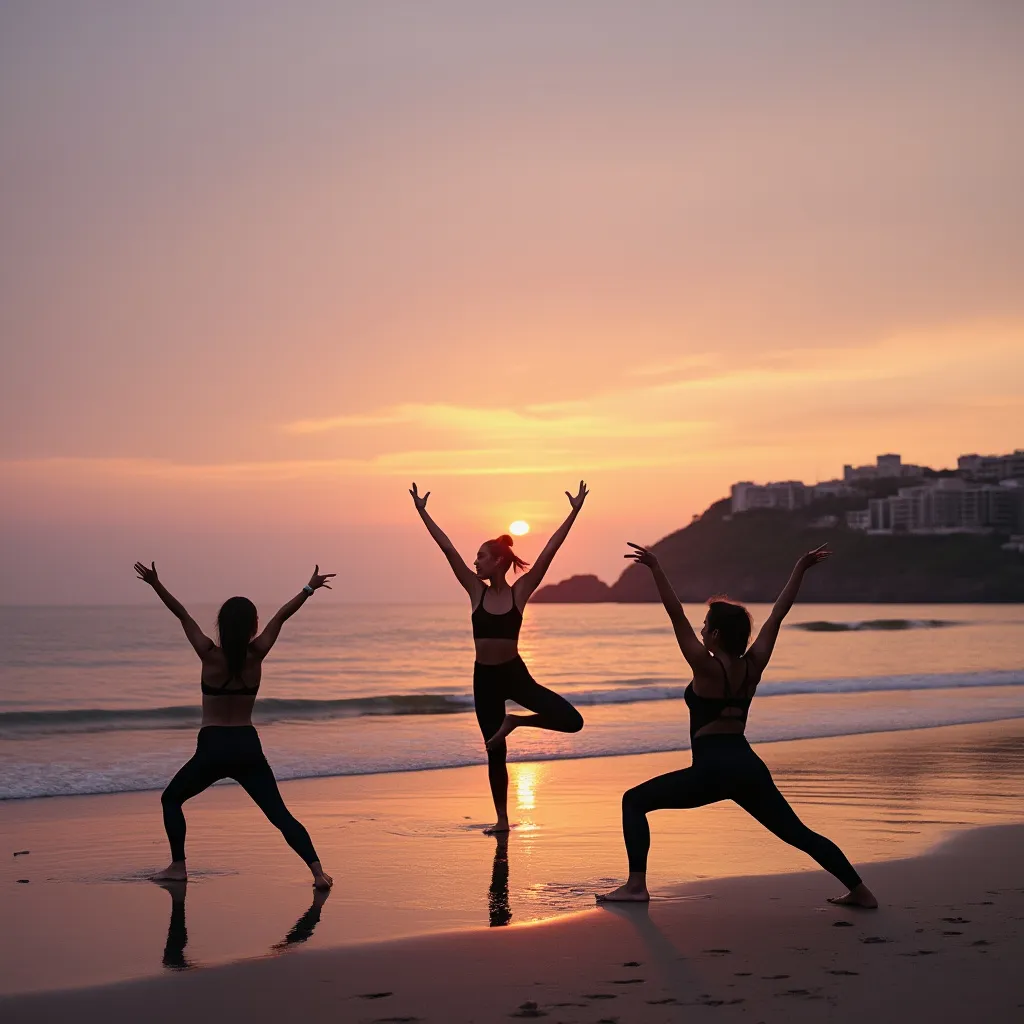 Sesión de yoga al amanecer