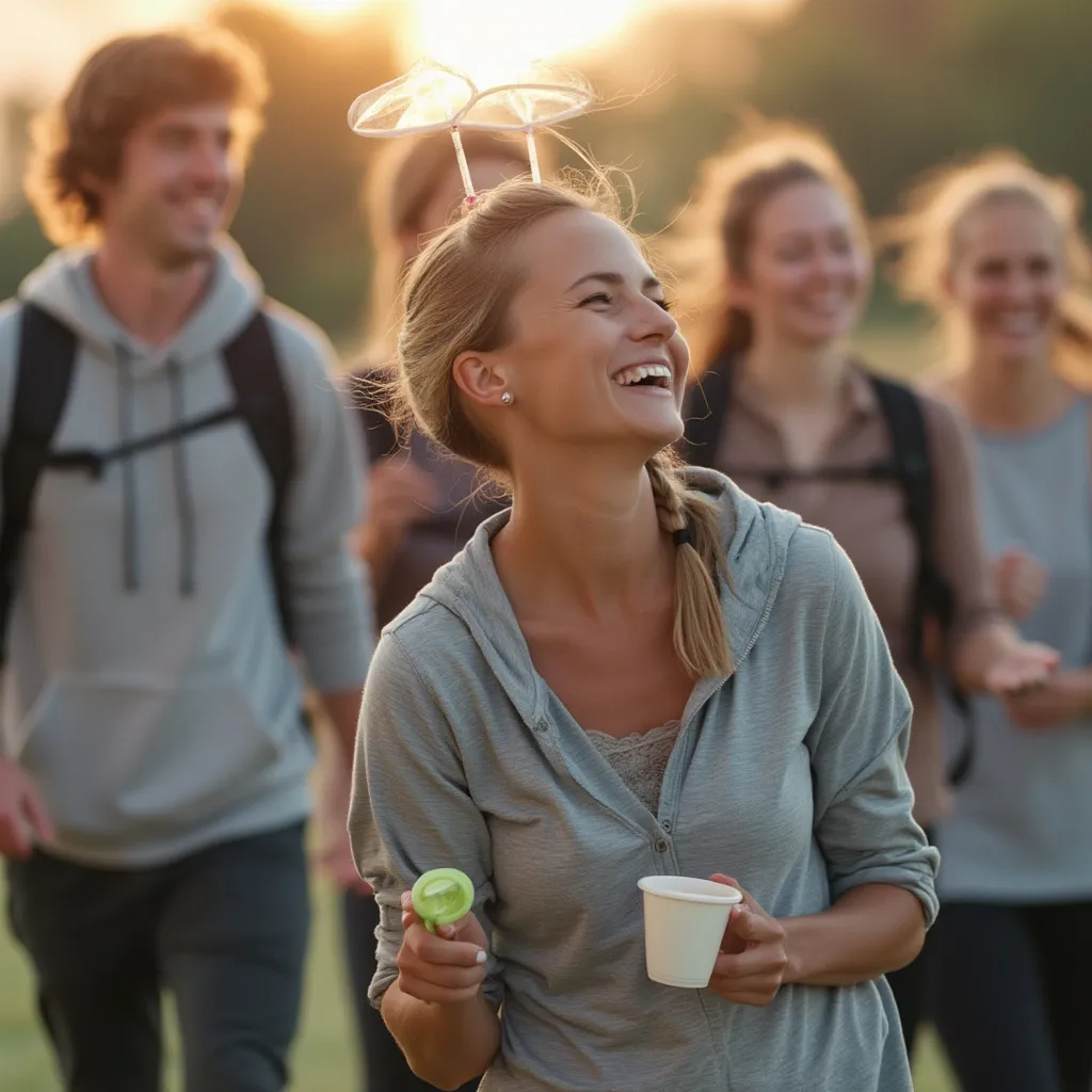 Grupo de amigos haciendo ejercicio al aire libre